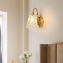 Copper Lamp Body Glass Shade Wall Lamp Hardwired with Bulb Not Included for Living Room