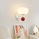 Fashionable Cast Iron 1-Light Wall Sconce with Cute White Acrylic Shade