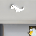 Kids Metal Dinosaur Flush Mount Ceiling Light with Acrylic Shade for Bedroom