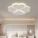 Modern LED Metal Flush Mount Ceiling Light in White for Living Room and Bedroom