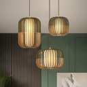Contemporary Wood Pendant Light with Adjustable Hanging Length