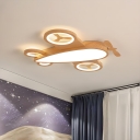 Kids Metal Airplane Flush Mount Ceiling Light with Acrylic Shade