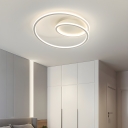 Modern Spiral Led Flush Mount Ceiling Lights with Silica Gel Shade for Bedroom