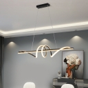 Contemporary Metal LED Adjustable Hanging Length Island Light