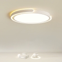 Stylish Round LED Bulb Close To Ceiling Light in Metal with Acrylic Ambient Shade