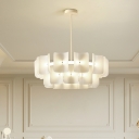 Modern LED Chandelier with Acrylic Lampshade in White for Bedroom