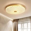 Postmodern Gold Copper Flush Mount Ceiling Light with Acrylic Shade for Living Room and Bedroom