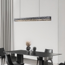 Contemporary LED Glass Island Light with Adjustable Hanging Length for Dining Room