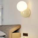 Contemporary Round Metal Wall Lamp with Acrylic Lampshade for Living Room