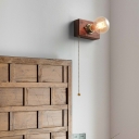 Stylish Hardwired Wall Sconce with Wood Accent for Modern Home Decor