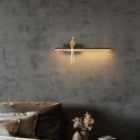 Contemporary Metal Hardwired LED Light Long Shape Wall Lamp for Living Room