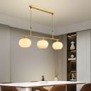 Modern Metal Adjustable Hanging Length Island Light with Glass Shade and Bulb Not Included