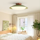 Glamorous Metal LED Bulb Close to Ceiling Light with 3 Color Lighting Options and Plastic Shade