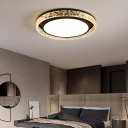 Modern Metal Round Flush Mount Ceiling Light with Acrylic Shade