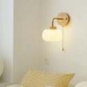 Modern Wall Lamp with Solid Wood Finish and Acrylic Shade for Living Room