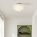 Modern Simple Metal Flush Mount Ceiling Light With Plastic Lampshade