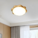 Contemporary Wood Ceiling Light with Acrylic Lampshade for Bedroom