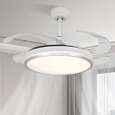 Modern Acrylic Hugging Ceiling Fan with Adjustable Warm/White/Neutral Lighting and Remote Control