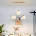 Modern Adjustable Hanging Length Pendant Light with Glass Shade for Living Room