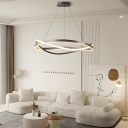 Contemporary Metal Chandelier with Adjustable Hanging Length for Bedroom