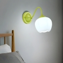 Modern Metal 1-Light Wall Light with Glass Lampshade for Bedroom