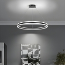 Contemporary LED Acrylic Lampshade Chandelier with Adjustable Hanging Length