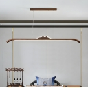 Scandinavian Simple Wood 1-light Island Light with Adjustable Hanging Length