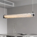 Modern Led Adjustable Hanging Length Island Light with Glass Lampshade