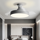 Modern Metal Ceiling Fan with Dimmable LED Light and Remote Control for Living Room