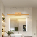 Scandinavian Simple Wood 1-Light Vanity Light with Integrated Led