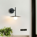 Modern Metal UFO Wall Sconce with Glass Lampshade for Living Room