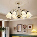 Modern Down Lighting Metal Chandelier with Ceramic Lampshade for Living Room