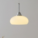 Scandinavian Metal Dining Room Pendant Light with Glass Lampshade