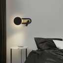 Modern Led Bedroom Wall Light Fixture with Rotating Reading Spotlight