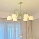 Modern Simple Glass Lampshade Living Room Chandelier with Downrod
