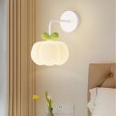 Contemporary Metal Bedroom Wall Sconce with Plastic Lampshade