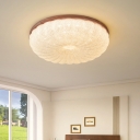 Circular Wooden  Modish  1 Light Flushmount  Flush Mount Light with Direct Wired Electric for Living Room
