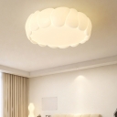 1 Light Modern LED Iron Ceiling Light Fixture with Direct Wired Electric and Plastic Shade for Living Room