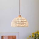 Residential Use Dome Rattan Hardwired Led & Incandescent/ Fluorescent Ceiling Lamp, Versatile Hanging Length