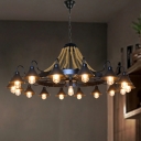 Industrial Adjustable Height Chain Directed Downward Chandelier  with Iron Shade Adapted