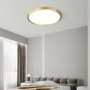 1 Light Round  Flush Mount Polymer Ceiling Lamp with Alloy Fixture for Residential Use Adapted for Led Light Fixture in a Modern Style