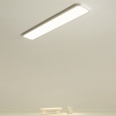 1 Light Rectangle Flushmount  Ceiling Light Adapted for Led Light in White with Shade in a  Simple Style