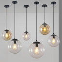 Globe Transparent Glass Direct Connection Pendant Lighting with Glass Shade Adapted for Led & Incandescent/ Fluorescent for Indoor in a Modern Style