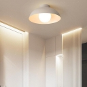 1 Light Dome Semi-Flush Mount Ceiling Light Adapted for Bi-pin with Plexiglass Shade for Residential Use in an Art Deco Style