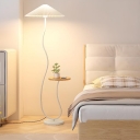 1 Light Alloy & Cloth Traditional Floor Lamp Adapted for LED/Incandescent/Fluorescent for Residential Use with Storage Shelf in a Simplistic Style