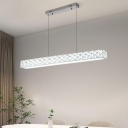 Fixed Wiring Linear Crystal Surrounding Island Kitchen Pendant Adapted for Led Light for Residential Use