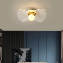 Hardwired Semi Flush Ceiling Lamp with Plexiglass Shade Adapted for Bi-pin for Residential Use in a Trendy Style
