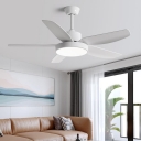Casual Drop Rod Reverse Windmill Ceiling Fan with Light with 5 Blades ABS Plastic Fan Blade Variable Hanging Length