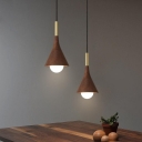 Solid Wood Cover Versatile Hanging Length Hardwired Cone Shaped Pendant Lamp for Residential Use Adapted for Led & Incandescent/ Fluorescent in a Modern Style