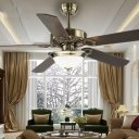 Modern Pendant Bar Reverse Windmill Ceiling Fan with Light with Metal Fixture and 5 Blades for Residential Use Adapted for Led